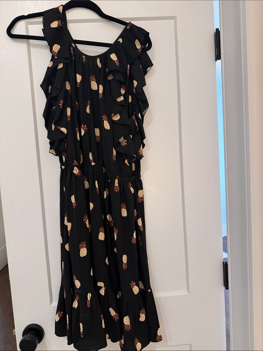kate spade Black Pineapple Ruffle Sundress